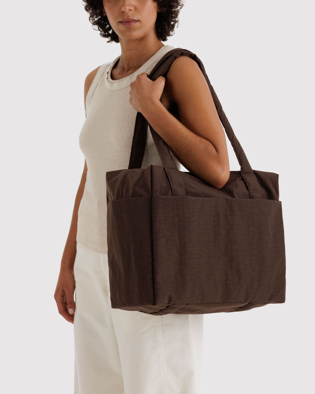 Small Cloud Carry-On in Coffee for Flexible Weekend Travel