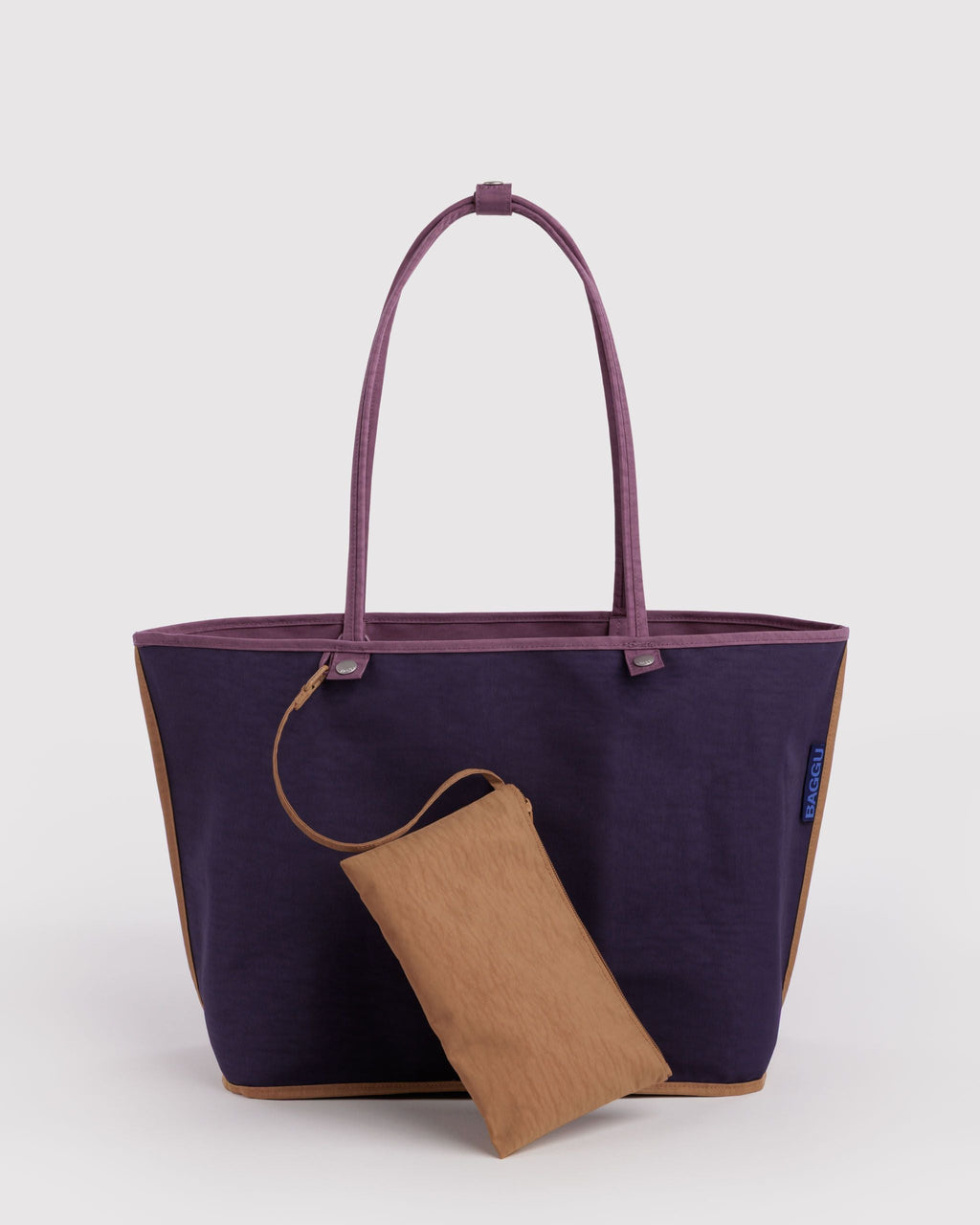 Large Nylon Reversible Tote in Wild Plum Mix for Spacious Casual Carry