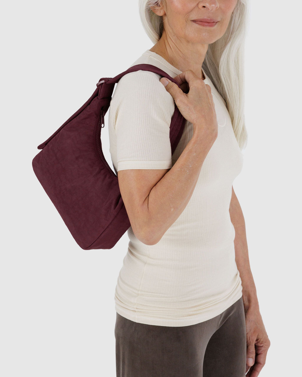 Mini Nylon Shoulder Bag - Sale in Mahogany - Practical Use