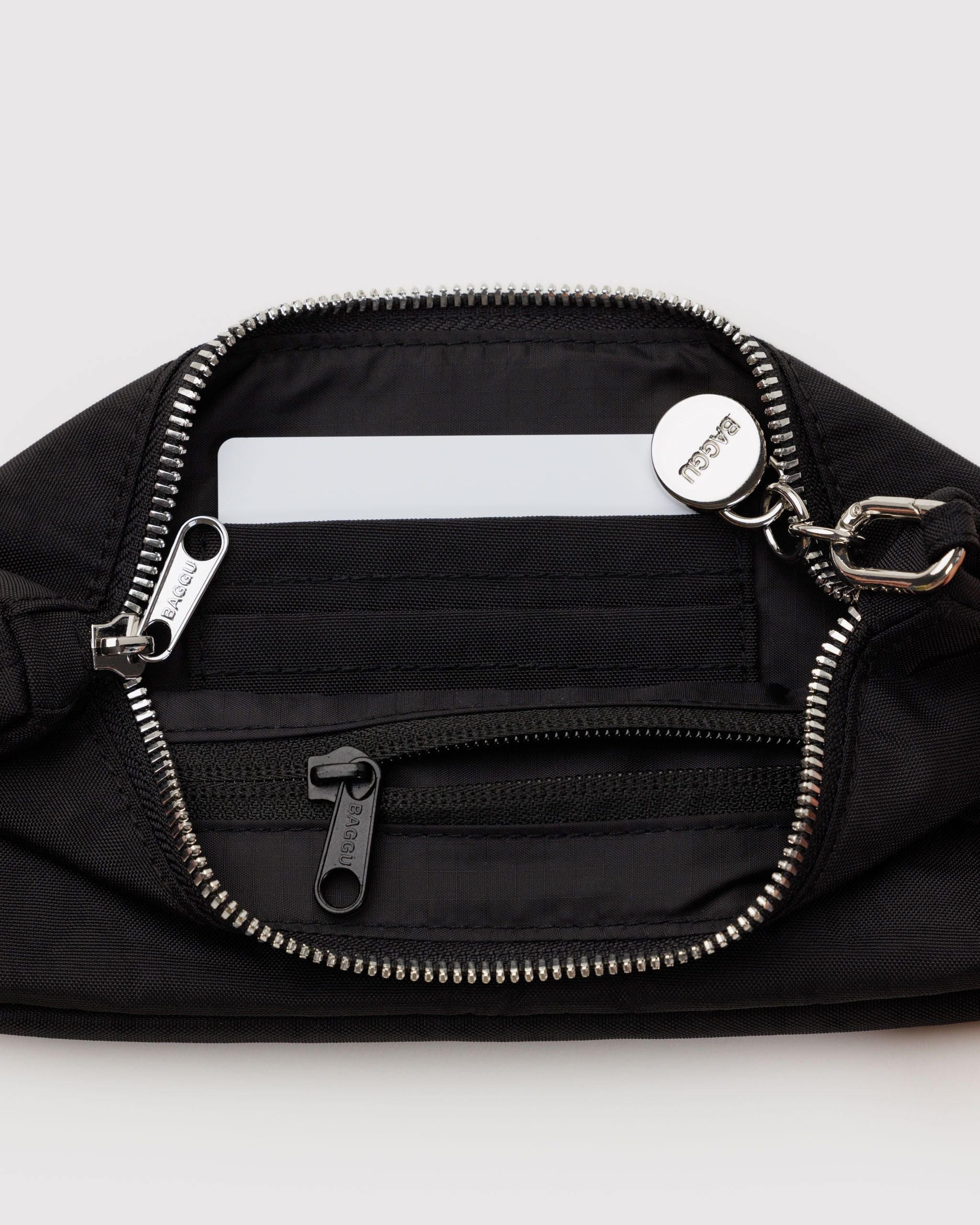 Nylon Pochette in Black for Comfortable Crossbody Style
