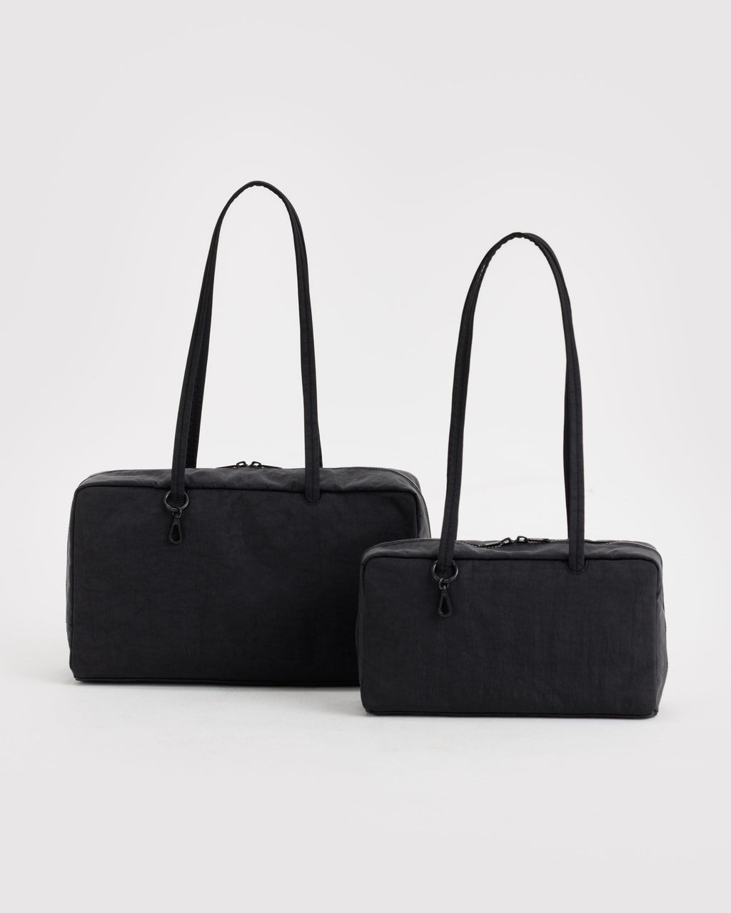 Medium Nylon Bowler Bag in Black for Comfortable Crossbody Style