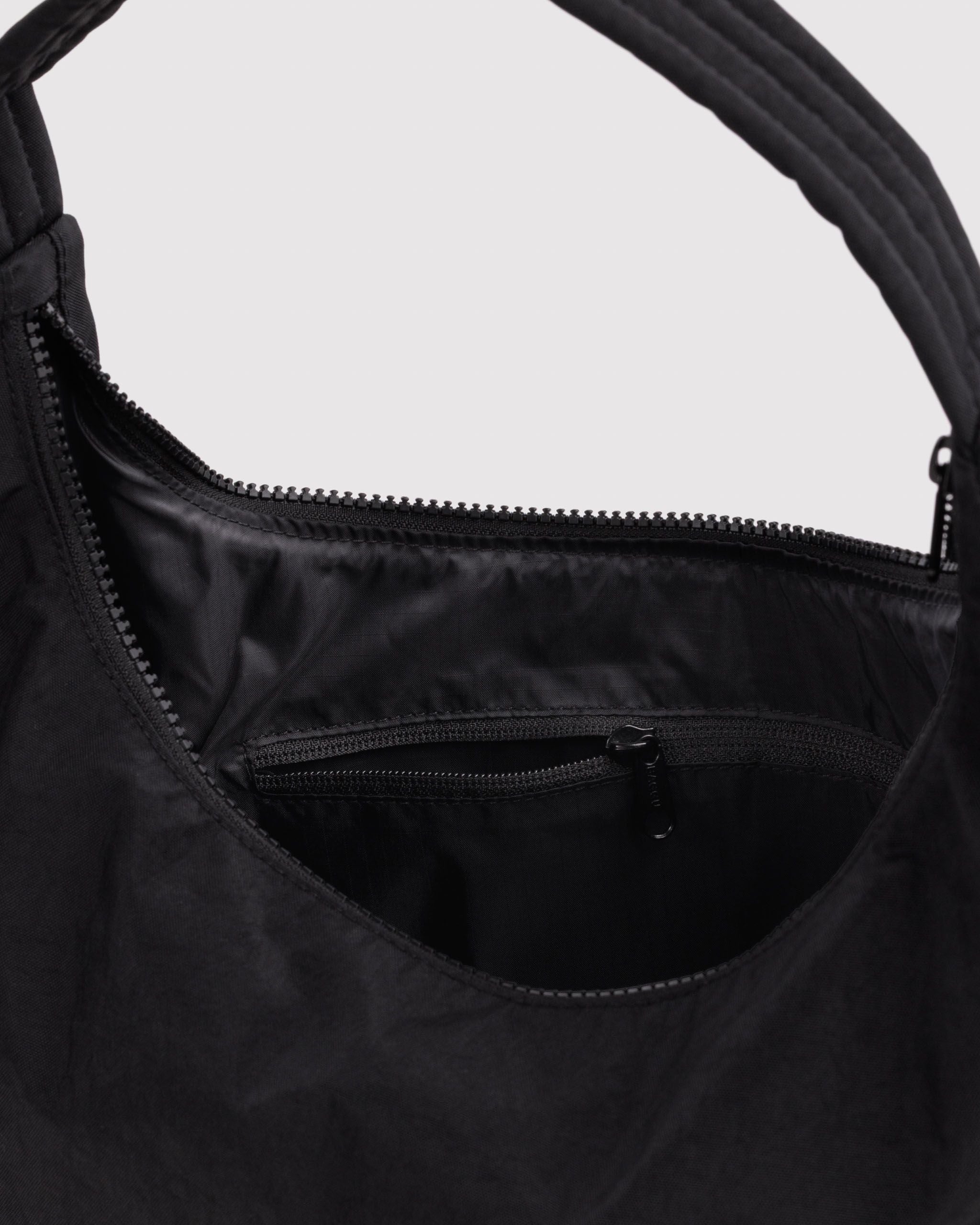 Nylon Shoulder Bag in Black for Comfortable Crossbody Style