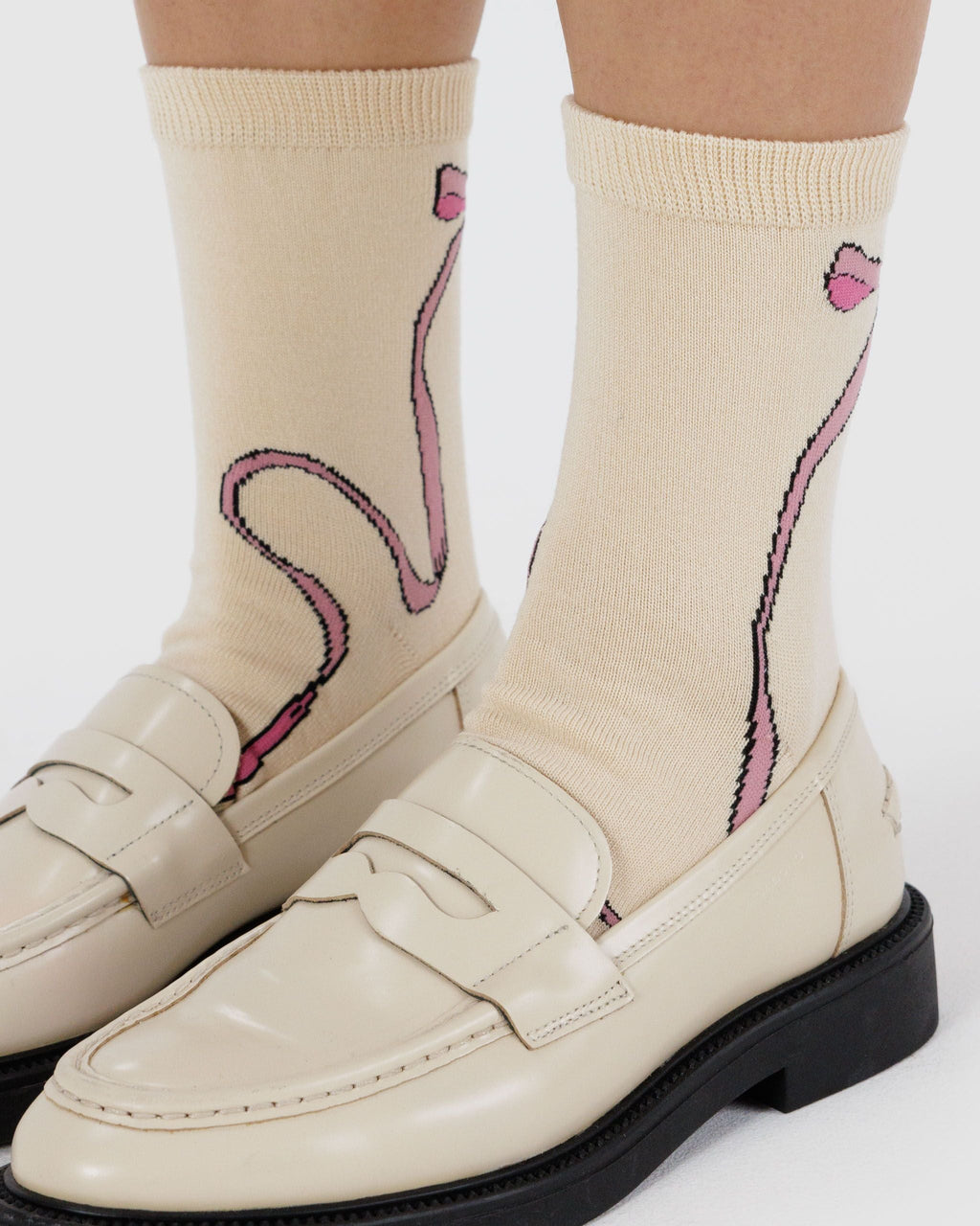 Crew Sock in Pink Bow for Colorful Everyday Comfort