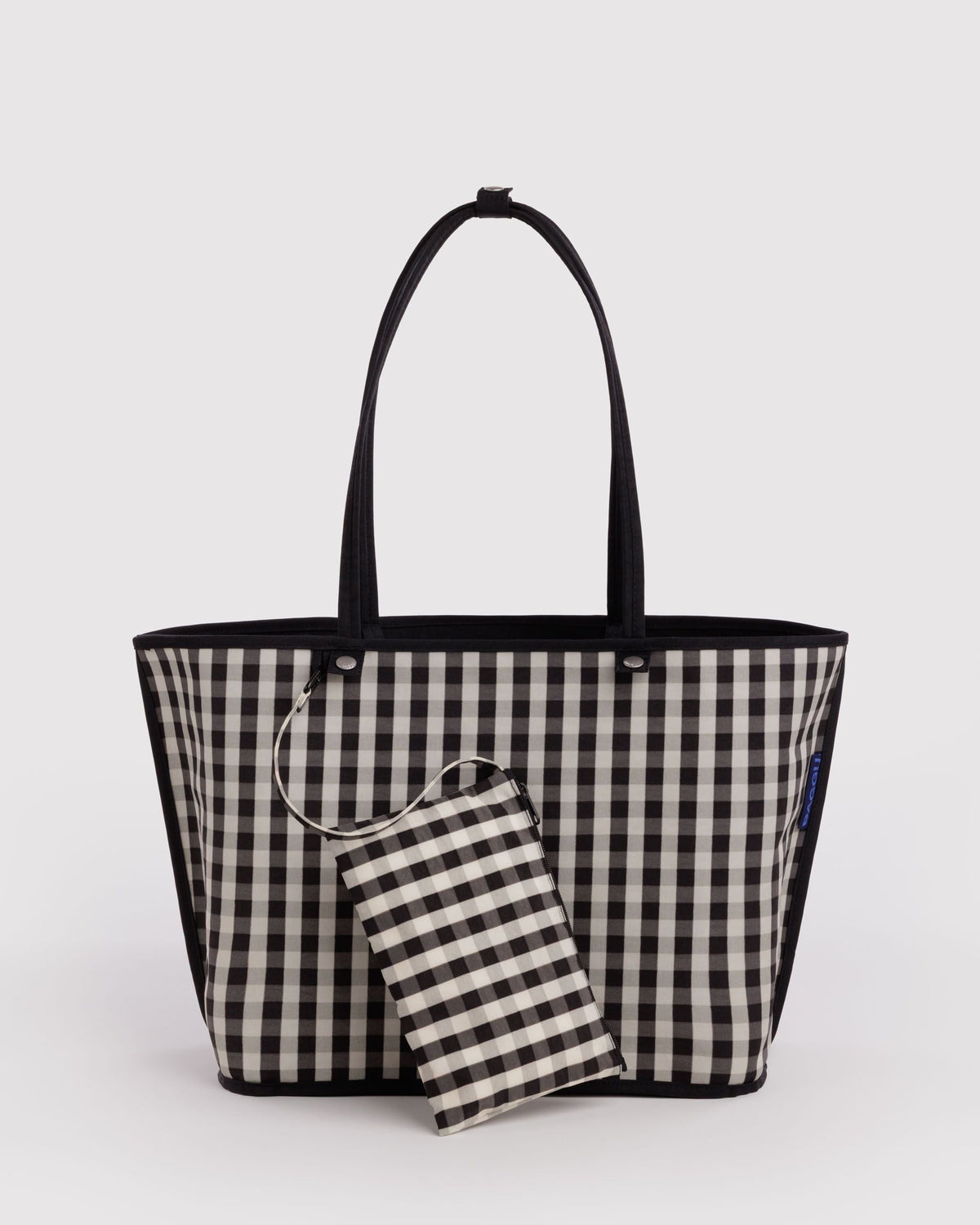 Large Nylon Reversible Tote in Black Mix for Spacious Casual Carry