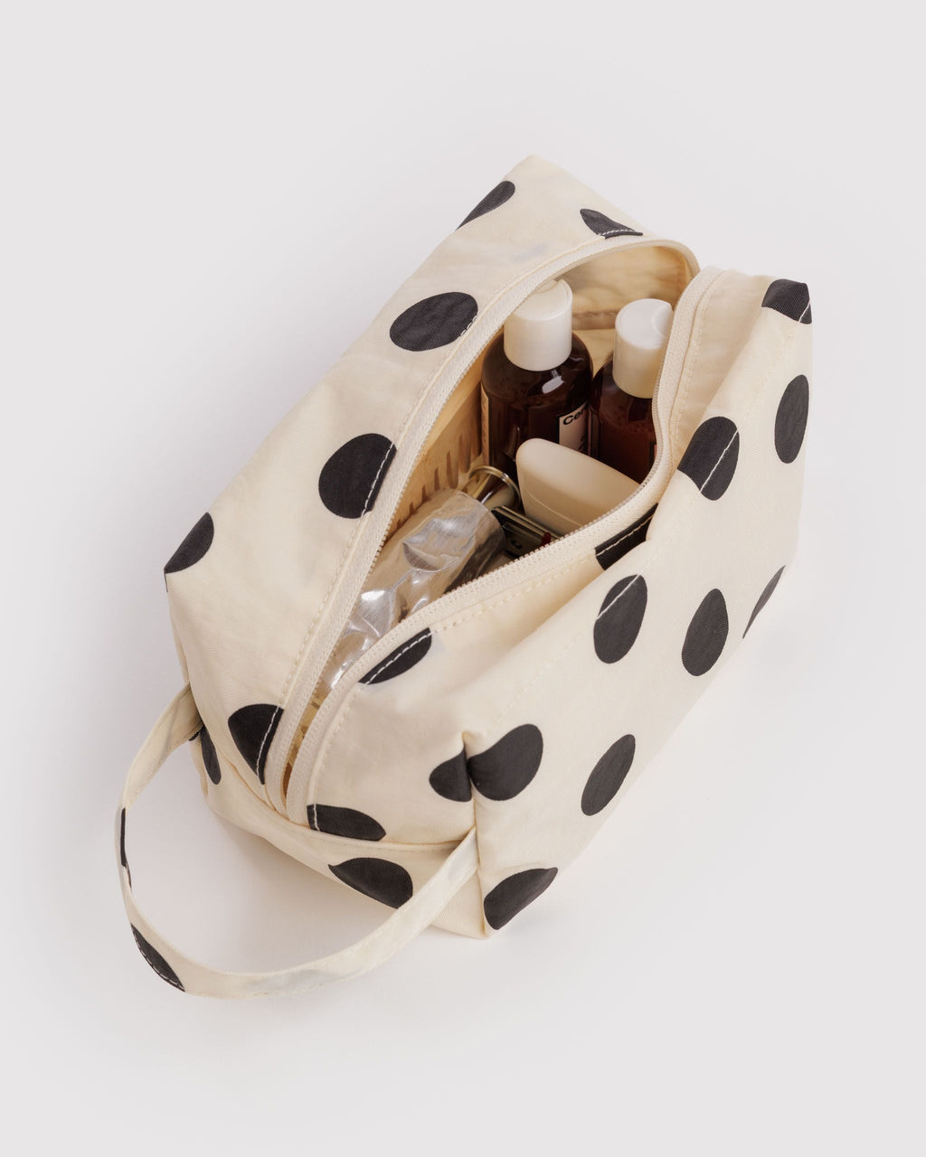 Dopp Kit in Cream and Black Polka Dot for Practical Everyday Organizer