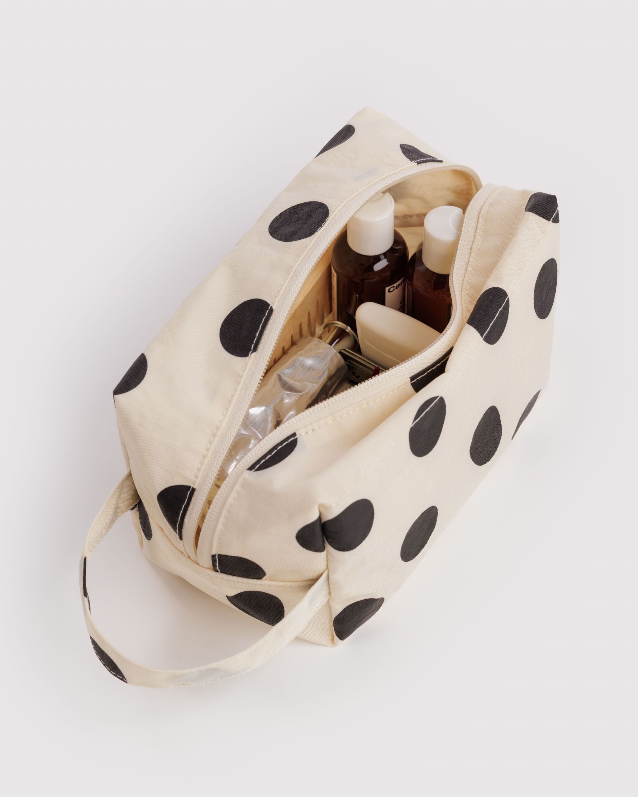 Dopp Kit in Cream and Black Polka Dot for Practical Everyday Organizer