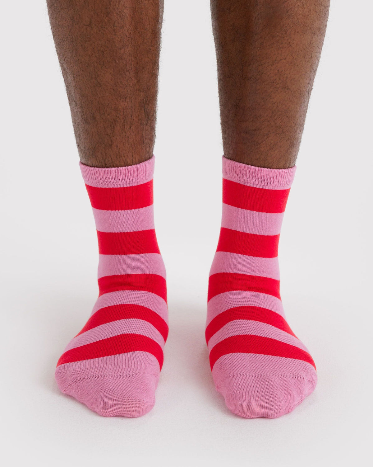 Crew Sock in Pink Stripe for Colorful Everyday Comfort