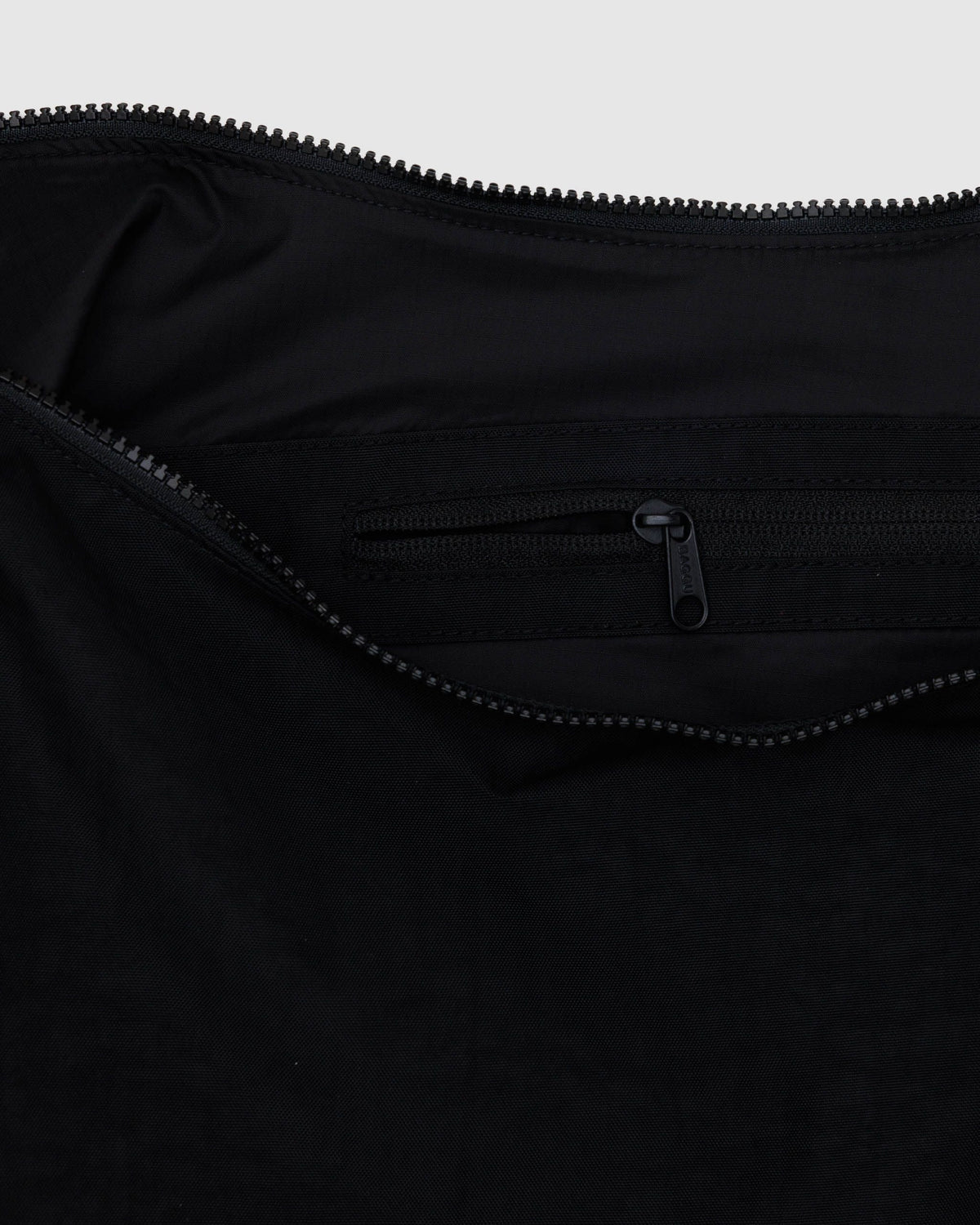 Large Nylon Crescent Bag in Black for Comfortable Crossbody Style