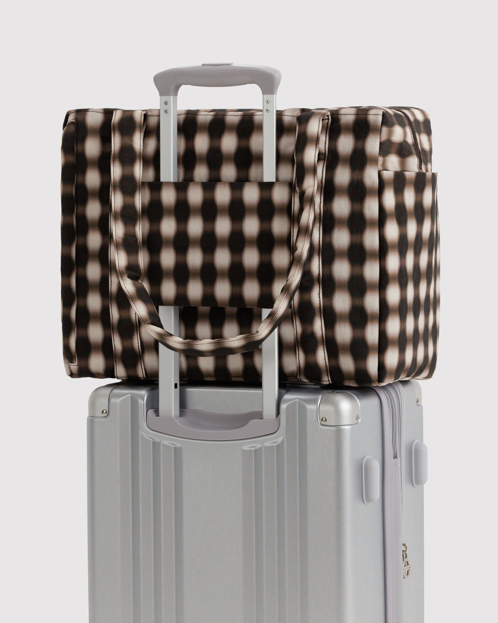 Small Cloud Carry-On in Blurred Gingham Brown - Practical Use