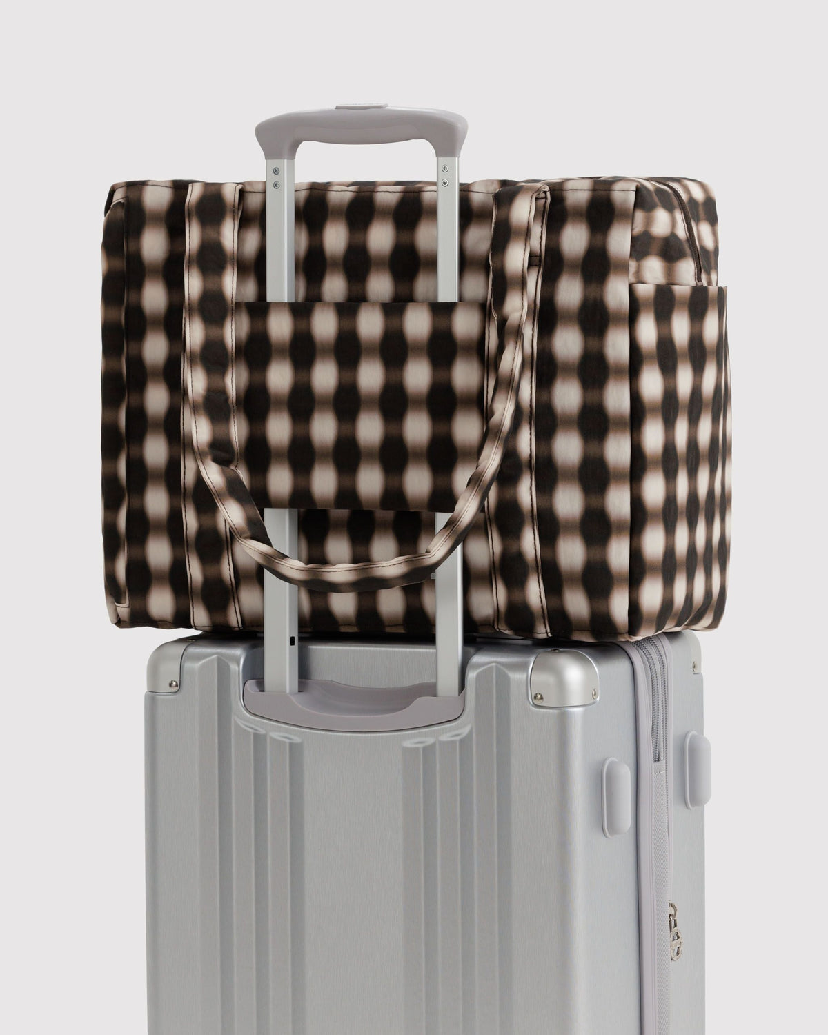 Small Cloud Carry-On in Blurred Gingham Brown - Practical Use