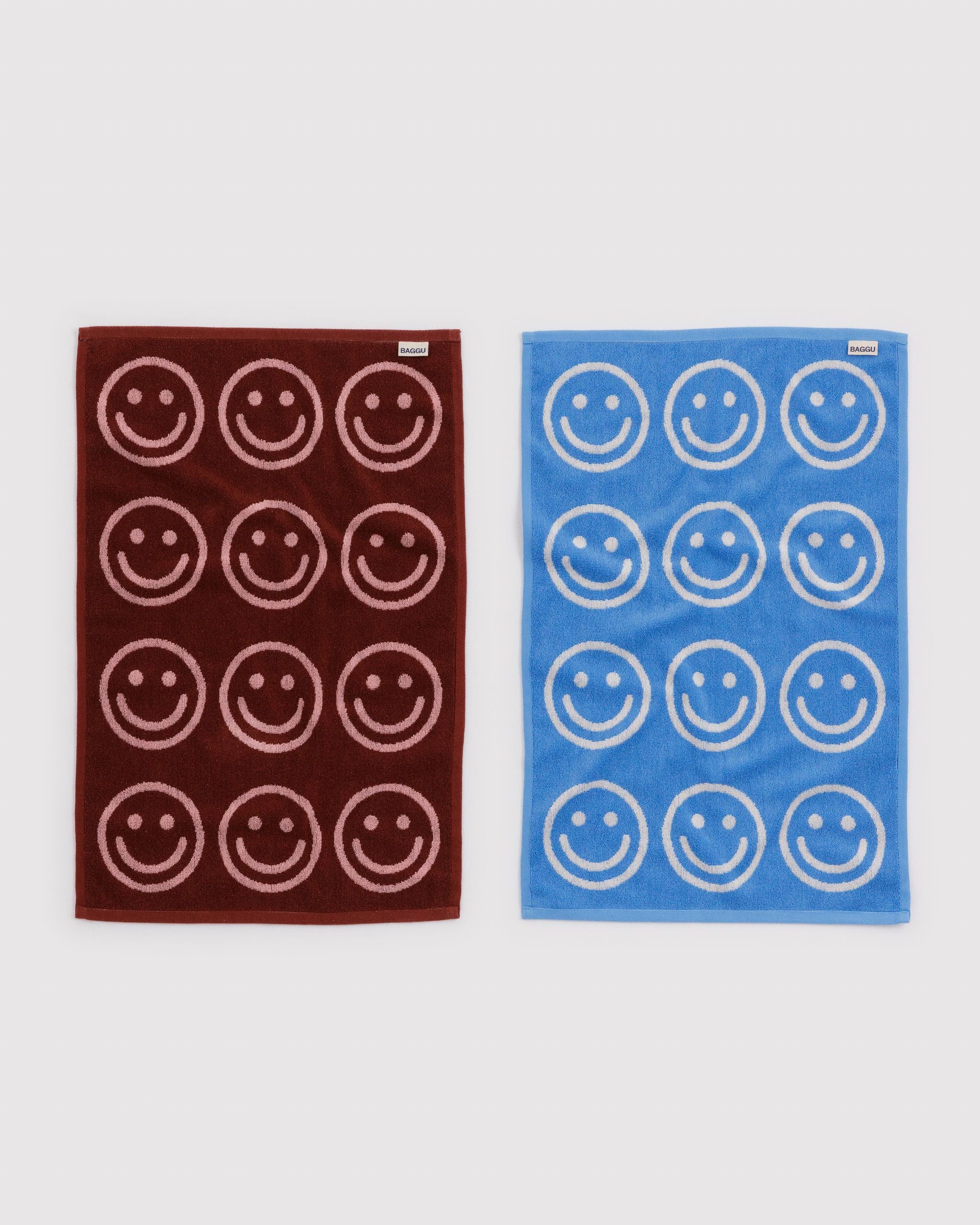 Hand Towel Set of 2 in Sky Blue and Blush Happy - Practical Use