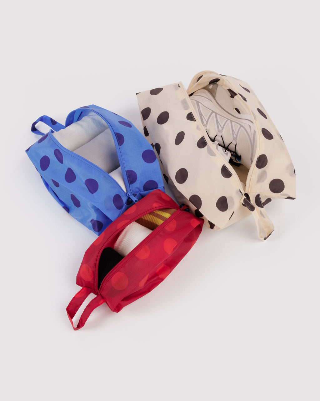 3D Zip Set in Polka Dot Mix for Practical Everyday Organizer
