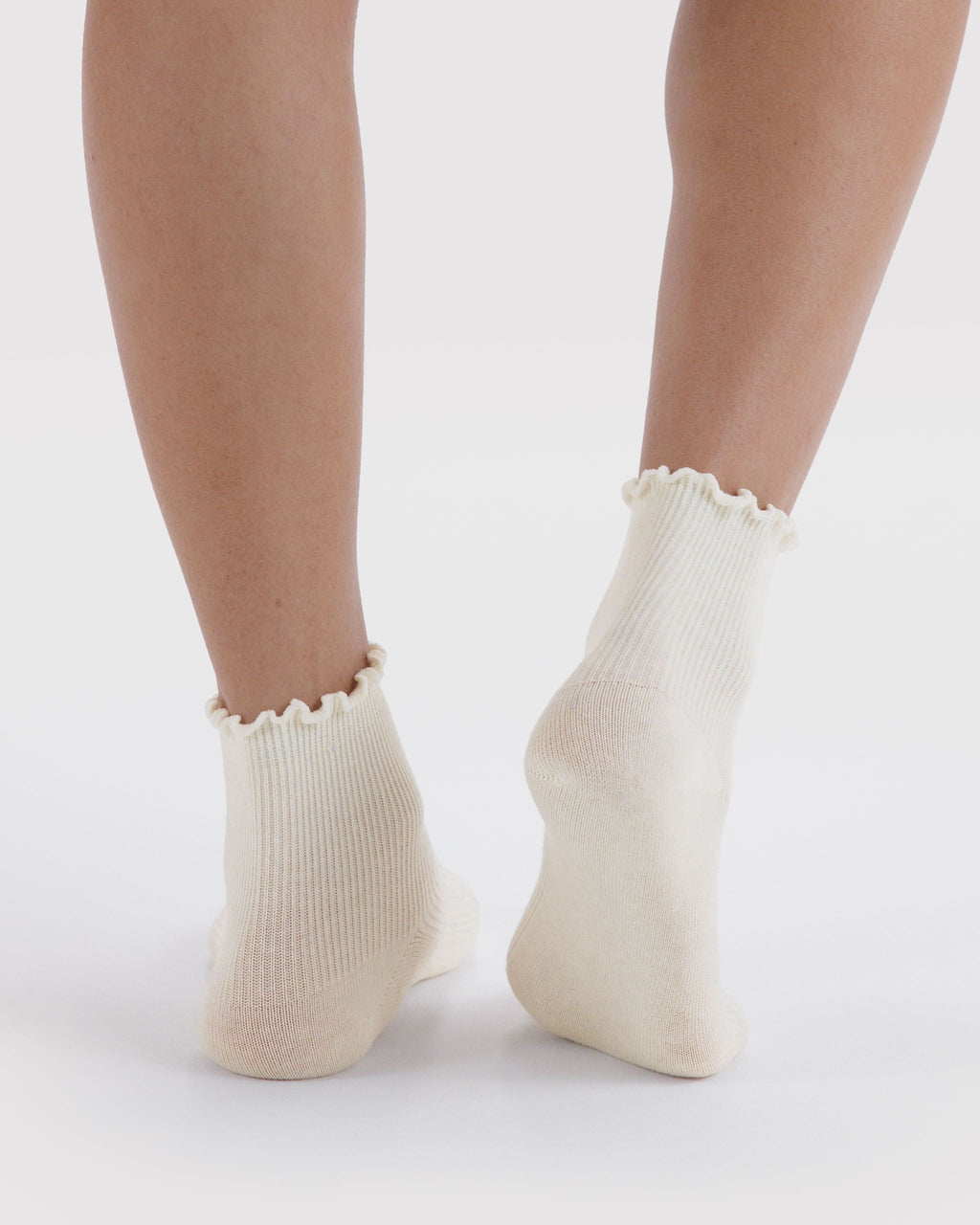 Lettuce Edge Sock Set of 2 in White for Colorful Everyday Comfort