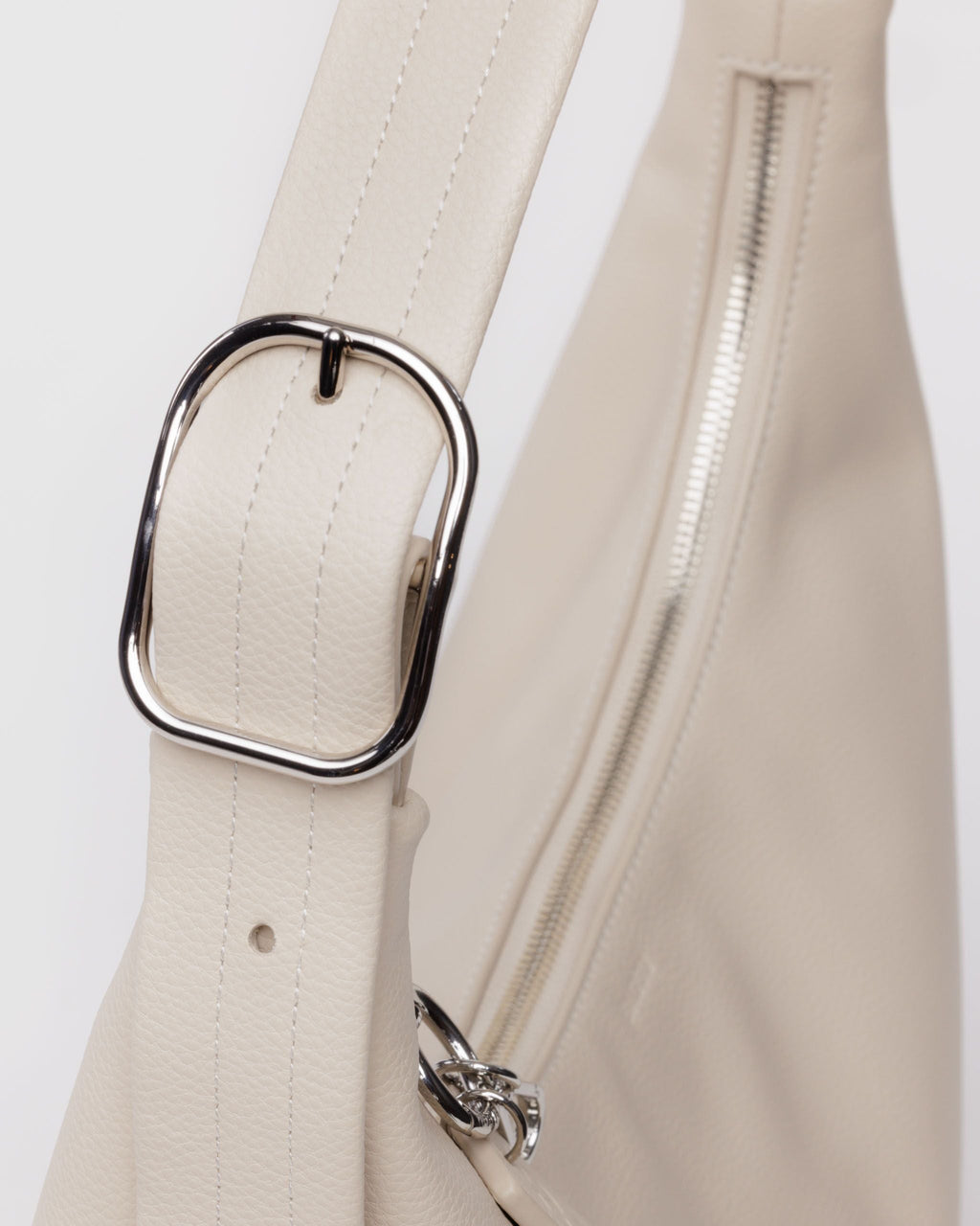Recycled Leather Shoulder Bag in Stone for Comfortable Crossbody Style