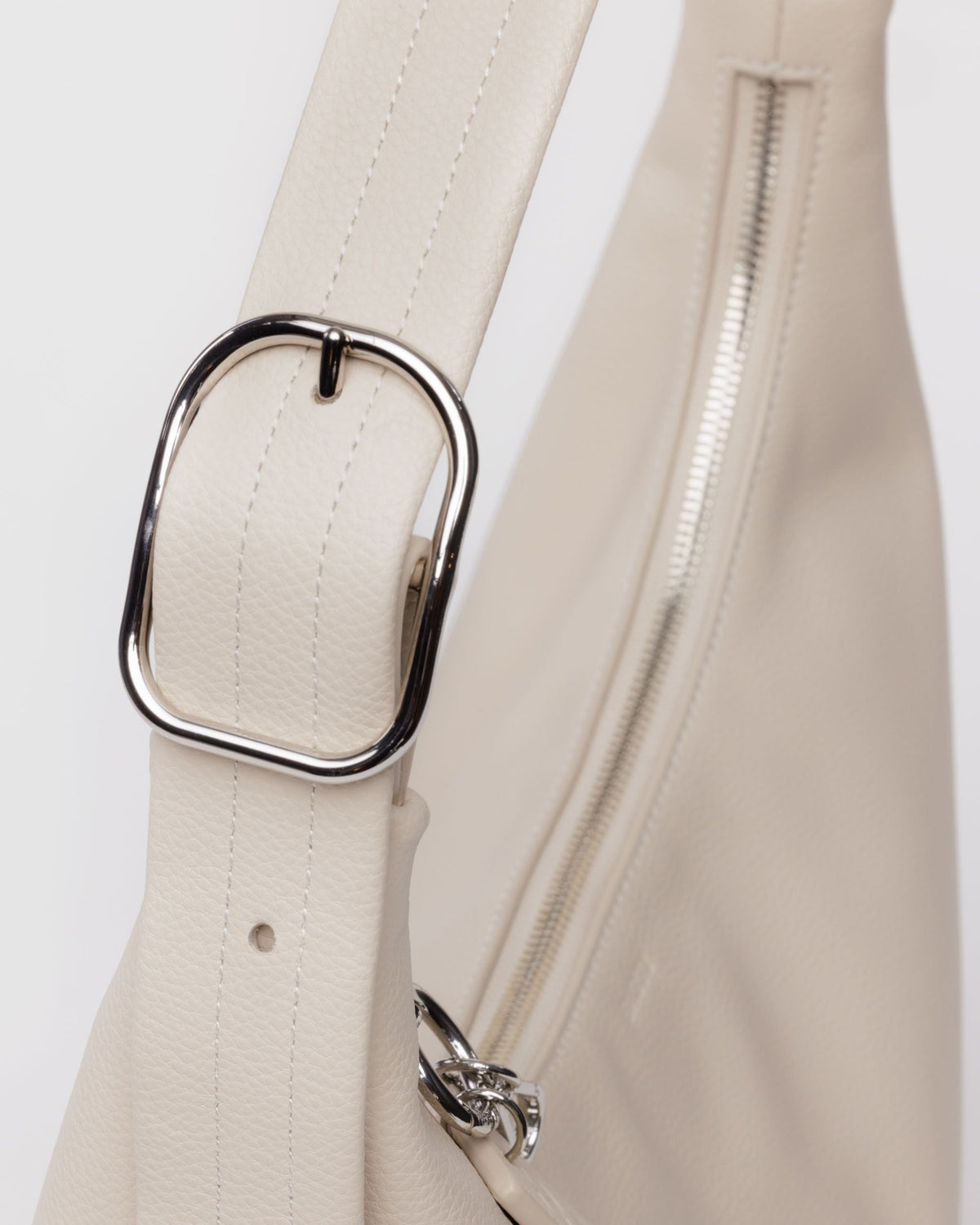 Recycled Leather Shoulder Bag in Stone for Comfortable Crossbody Style